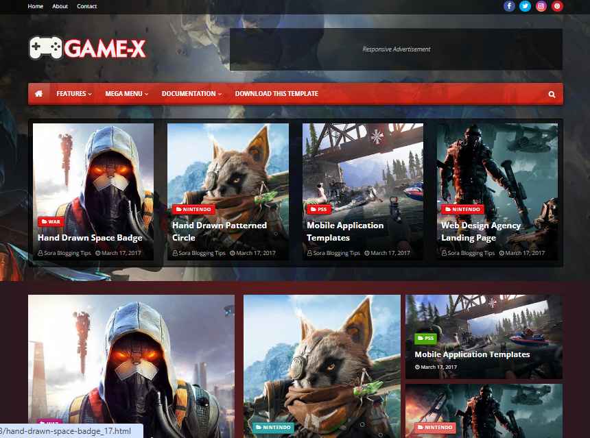 Game X Oyun İçin Mükemmel Blogger Teması