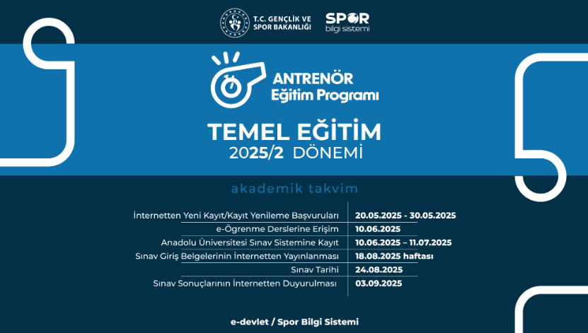 2025/2 Antrenör Temel Eğitim Sınavı Başvuruları