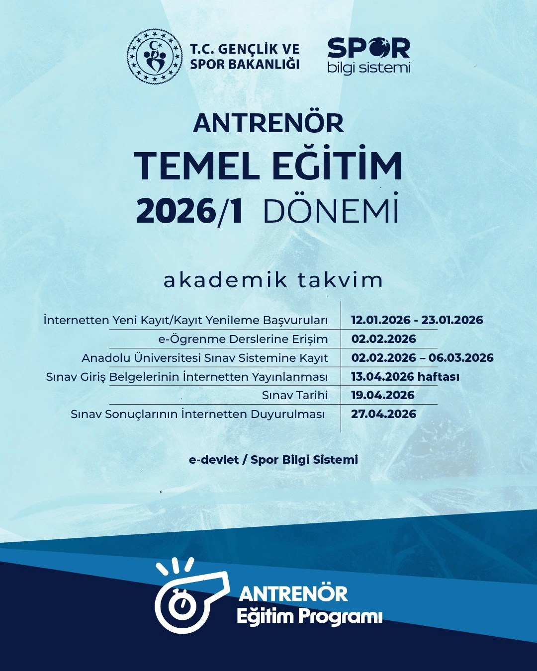 2026/1 Antrenör Temel Eğitim Sınavı